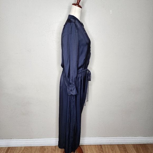 NWT Zadig & Voltaire Relinda Satin Button Front Midi Dress Size Large - Picture 6 of 14